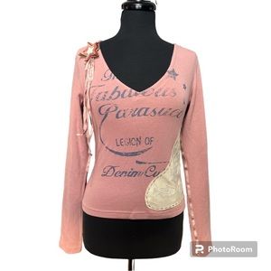 Parasuco Retro Y2K Unique Looking Long Sleeve Tee Size M EUC Women’s/Teens